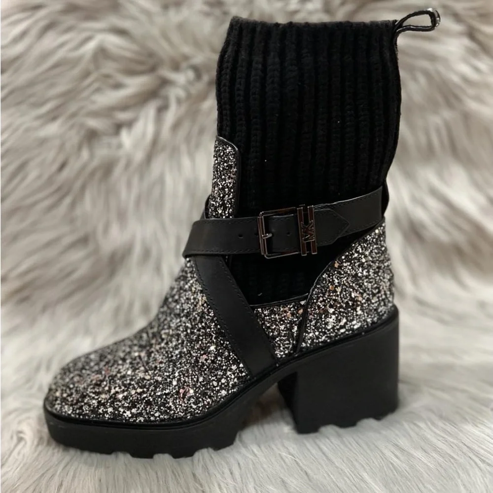 Michael Kors Alistair Glitter Slip-Ons Boots. - Picture 4 of 12